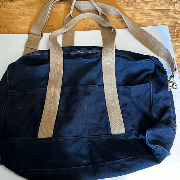 J. Crew Other - J Crew large Canvas Tote Travel Bag navy